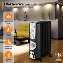 Laden Sie das Bild in den Galerie-Viewer, Radiator Heizung. 2000W. Einstellbar mit Thermostat. Ölradiator-Heizung.