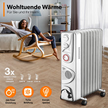 Laden Sie das Bild in den Galerie-Viewer, Radiator Heizung. 2000W. Einstellbar mit Thermostat. Ölradiator-Heizung.